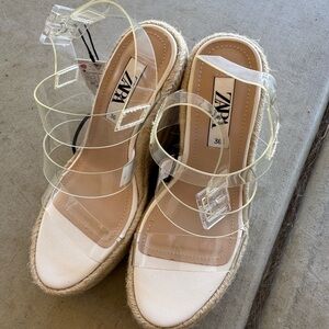 Zara Women's Transparent Strap Espadrille Sandals